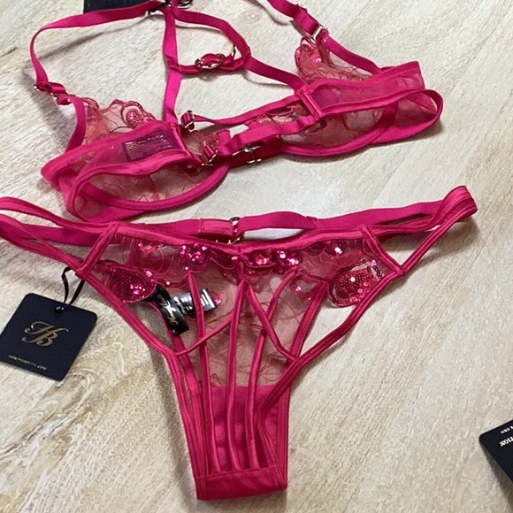 SOLDđź’—Honey Birdette Valentine's Day Juliet Hearts Bra and Panty Set - Picture 13 of 15